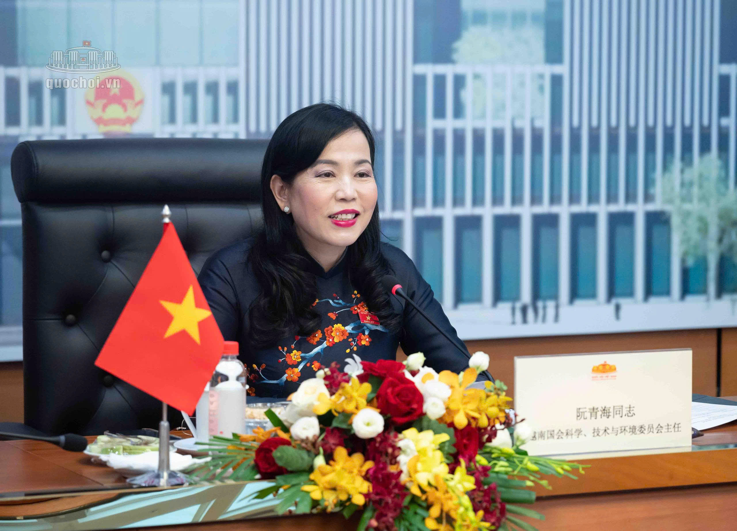 Chủ nhiệm Ủy ban Khoa học, Công nghệ và Môi trường Nguyễn Thanh Hải phát biểu tại cuộc họp