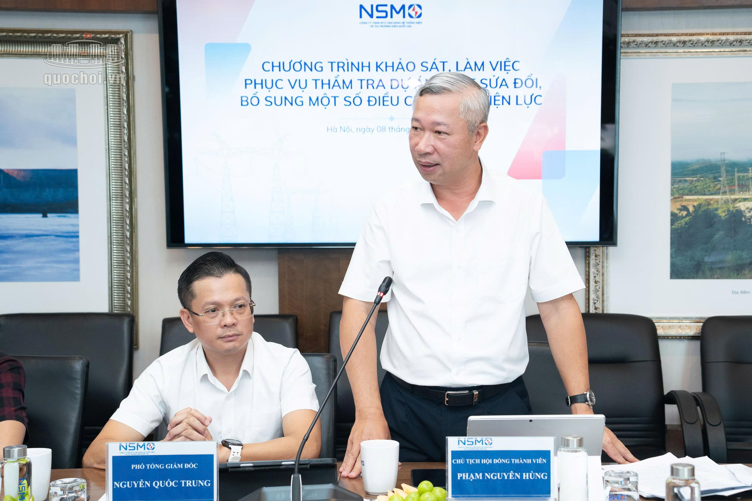 Ông Phạm Nguyên Hùng - Chủ tịch Hội đồng thành viên Công ty TNHH MTV Vận hành hệ thống điện và thị trường điện Quốc gia (NSMO) phát biểu
