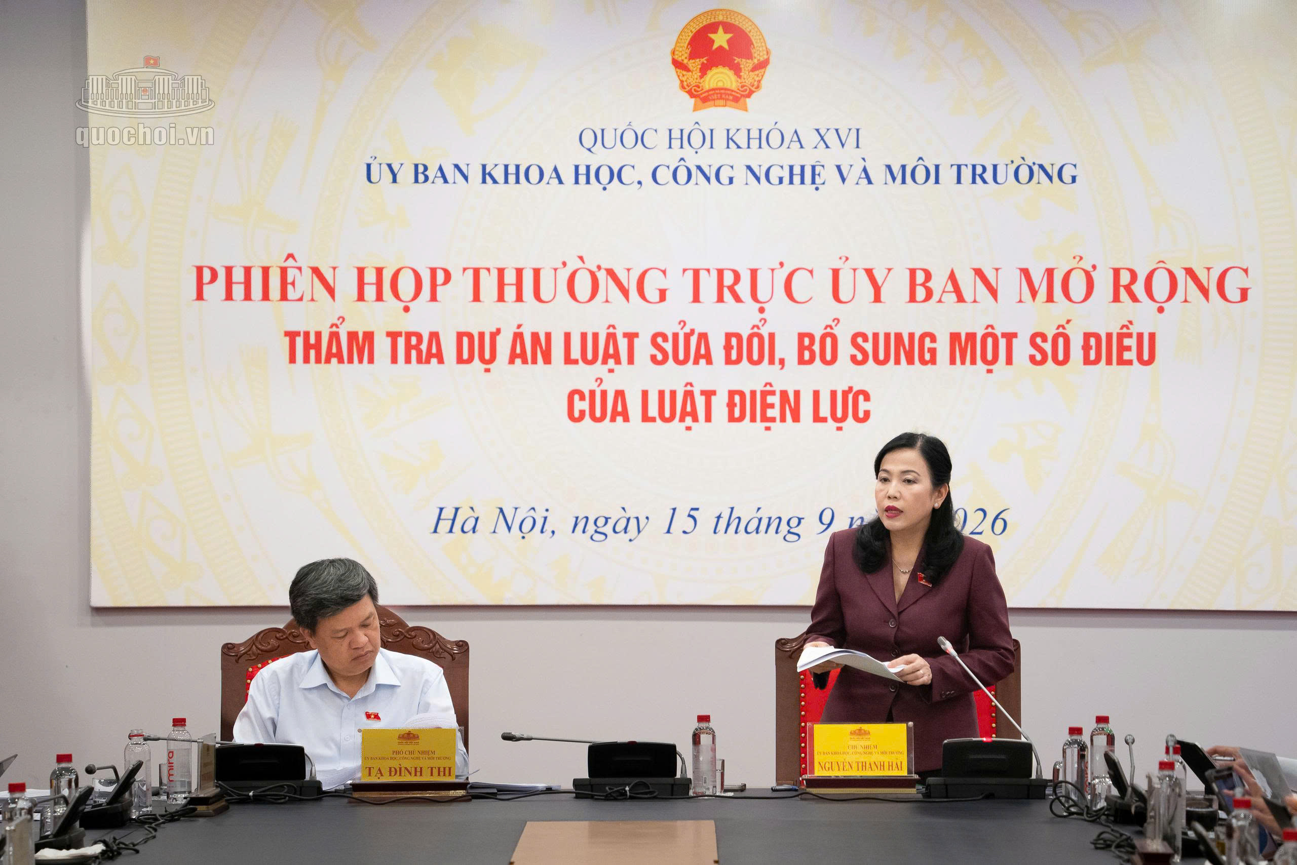 Chủ nhiệm Ủy ban Khoa học, Công nghệ và Môi trường Nguyễn Thanh Hải phát biểu 