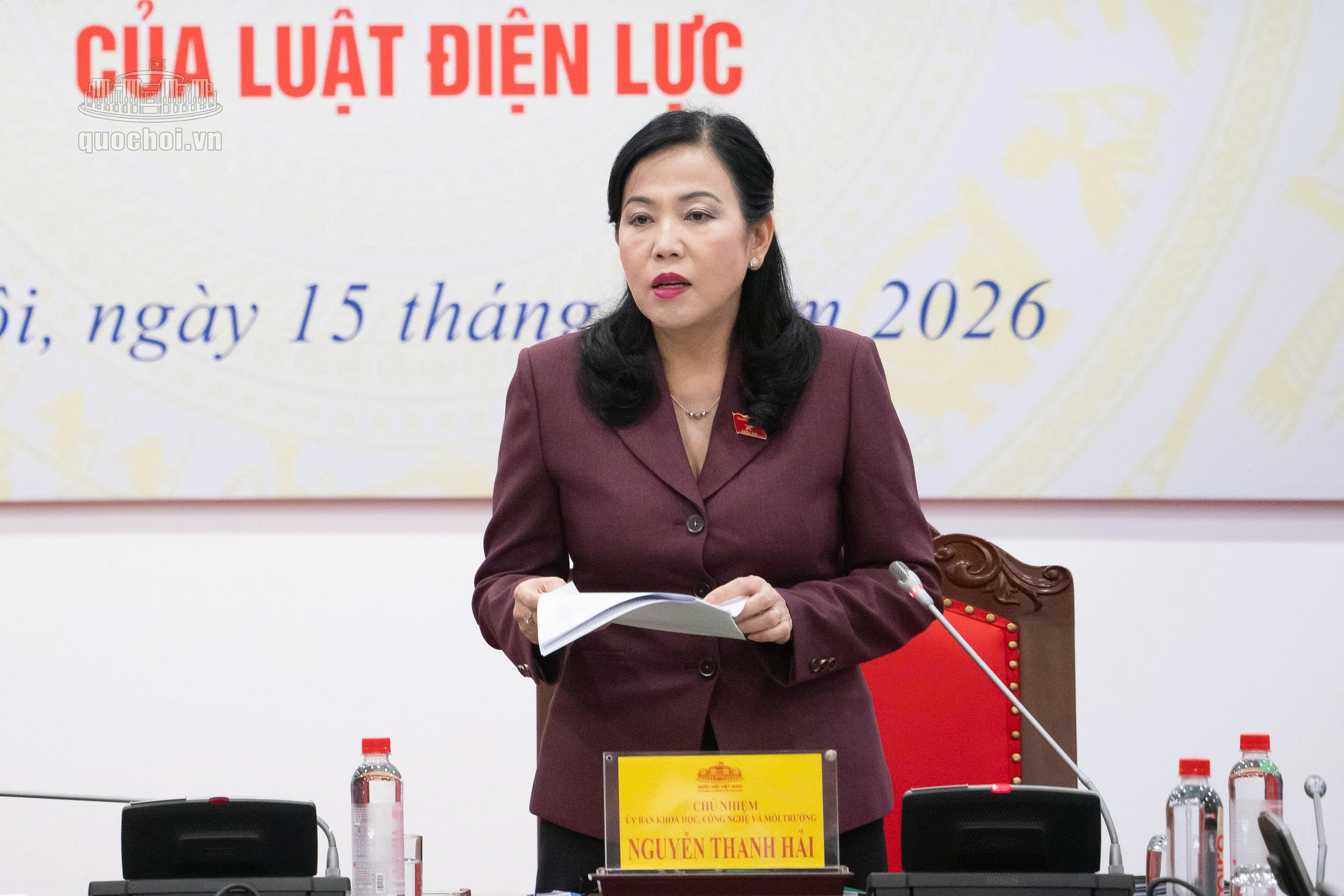 Chủ nhiệm Ủy ban Khoa học, Công nghệ và Môi trường Nguyễn Thanh Hải phát biểu kết luận phiên họp